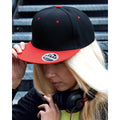 Black-Red - Back - Result Unisex Core Bronx Original Flat Peak Snapback Dual Colour Cap