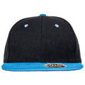 Black-Azure Blue - Back - Result Unisex Core Bronx Original Flat Peak Snapback Dual Colour Cap