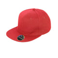 Red - Front - Result Unisex Core Bronx Original Flat Peak Snapback Solid Colour Cap