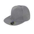 Heather Grey - Front - Result Unisex Core Bronx Original Flat Peak Snapback Solid Colour Cap