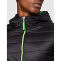 Black-Lime Green - Close up - Result Urban Mens Snowbird Hooded Jacket