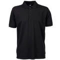 Black - Front - Tee Jays Mens Luxury Stretch Short Sleeve Polo Shirt