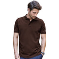 Chocolate - Side - Tee Jays Mens Luxury Stretch Short Sleeve Polo Shirt