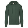 Bottle Green - Front - Fruit Of The Loom Mens Hooded Sweatshirt - Hoodie