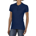 Navy - Side - Gildan Softstyle Womens-Ladies Short Sleeve Double Pique Polo Shirt