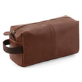 Tan - Front - Quadra NuHide Faux Leather Washbag