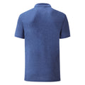 Heather Royal - Back - Fruit Of The Loom Mens 65-35 Pique Short Sleeve Polo Shirt