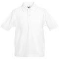 White - Front - Fruit of the Loom Childrens-Kids Pique Short-Sleeved Polo Shirt