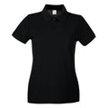 Jet Black - Front - Fruit of the Loom Womens-Ladies Lady Fit Short-Sleeved Polo Shirt