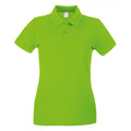 Lime Green - Front - Fruit of the Loom Womens-Ladies Lady Fit Short-Sleeved Polo Shirt