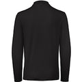 Jet Black - Back - B&C ID.001 Mens Long Sleeve Polo