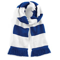 Bright Royal Blue-White - Front - Beechfield Adults Unisex Varsity Scarf