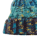 Marine Blue - Back - Beechfield Womens-Ladies Corkscrew Pom Pom Beanie