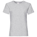 Heather Grey - Front - Fruit of the Loom Girls Valueweight T-Shirt (Pack of 2)