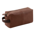 Tan - Front - Quadra NuHide Faux Leather Washbag (Pack of 2)