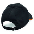 Black-Orange - Back - Beechfield Adults Unisex Authentic 5 Panel Piped Peak Cap