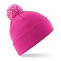 Fuchsia-Off White - Back - Beechfield Adults Unisex Snowstar Beanie