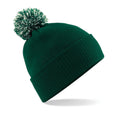 Bottle Green-Off White - Back - Beechfield Adults Unisex Snowstar Beanie