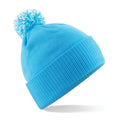 Surf Blue-Off White - Back - Beechfield Adults Unisex Snowstar Beanie