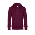 Dark Cherry - Front - B&C Mens King Zipped Hooded Sweat