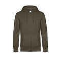 Khaki - Front - B&C Mens King Zipped Hooded Sweat