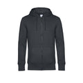 Asphalt - Front - B&C Mens King Zipped Hooded Sweat