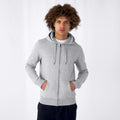 Heather Grey - Back - B&C Mens King Zipped Hooded Sweat