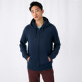 Navy Blue - Back - B&C Mens King Zipped Hooded Sweat