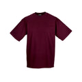 Burgundy - Front - Russell Mens Organic Short-Sleeved T-Shirt