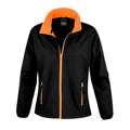 Black-Orange - Front - Result Womens-Ladies Softshell Body Warmer