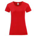 Red - Front - Fruit of the Loom Girls Iconic 150 T-Shirt