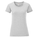 Heather Grey - Front - Fruit of the Loom Girls Iconic 150 T-Shirt