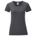 Dark Heather - Front - Fruit of the Loom Girls Iconic 150 T-Shirt