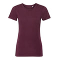 Burgundy - Front - Russell Womens-Ladies Organic Short-Sleeved T-Shirt