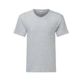 Heather Grey - Front - Fruit of the Loom Mens Iconic 150 V Neck T-Shirt