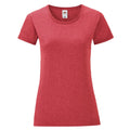 Red Heather - Front - Fruit of the Loom Womens-Ladies Iconic 150 T-Shirt