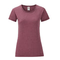 Heather Burgundy - Front - Fruit of the Loom Womens-Ladies Iconic 150 T-Shirt