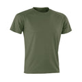 Combat Green - Front - Spiro Mens Impact Aircool T-Shirt