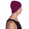 Burgundy - Side - Beechfield Original Organic Cotton Cuffed Beanie