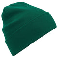 Bottle Green - Front - Beechfield Original Organic Cotton Cuffed Beanie