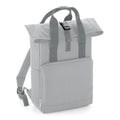 Light Grey - Front - Bagbase Roll Top Twin Handle Backpack