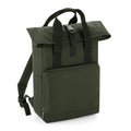 Olive Green - Front - Bagbase Roll Top Twin Handle Backpack