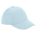 Powder Blue - Front - Beechfield 5 Panel Organic Cotton Baseball Cap