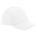 White - Front - Beechfield 5 Panel Organic Cotton Baseball Cap