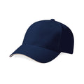 French Navy-Stone - Front - Beechfield Unisex Adult Pro-Style Heavy Brushed Cotton Baseball Cap