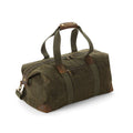 Olive Green - Front - Quadra Heritage Leather Accents Holdall