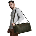 Olive Green - Back - Quadra Heritage Leather Accents Holdall