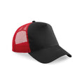 Black-Classic Red - Front - Beechfield Unisex Adult Snapback Trucker Cap