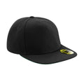 Black-Black - Front - Beechfield Unisex Adult Original Flat Peak Snapback Cap