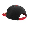 Black-Classic Red - Back - Beechfield Unisex Adult Original Flat Peak Snapback Cap